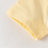 Dave&Bella Summer Toddler Boys Light Yellow Cute Cartoon Print Cotton Breathable T-shirts