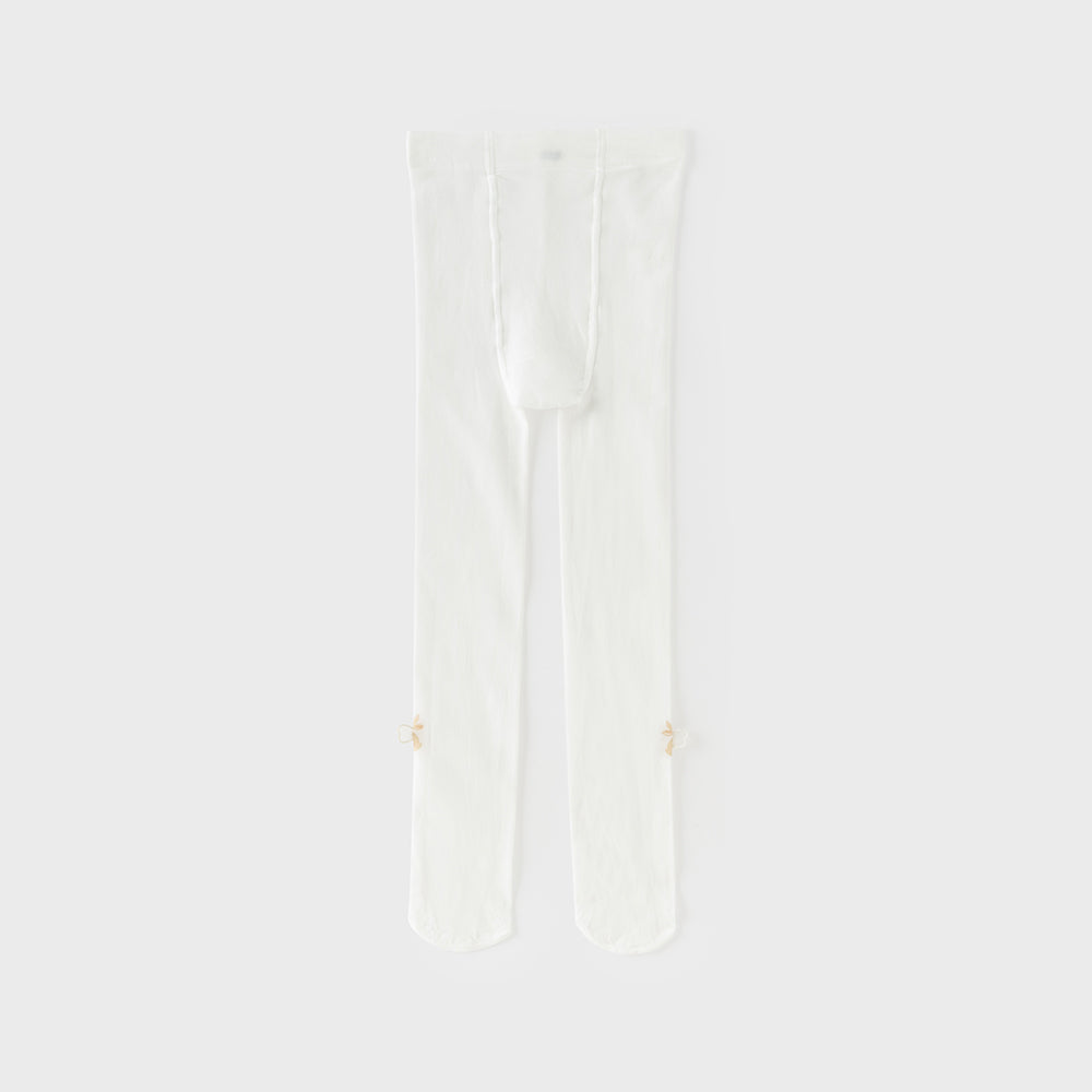 Dave&Bella Kids Girls Summer Elegant White Butterfly Stretchable Footed Tights