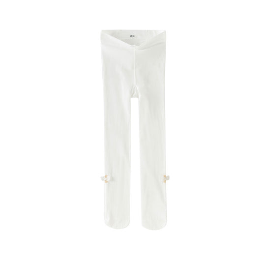 Dave&Bella Kids Girls Summer Elegant White Butterfly Stretchable Footed Tights Leggings