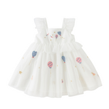 Dave&Bella Summer Toddler Girls Pearl White Sleeveless Mesh Princess Strappy Dress (Copy)-1