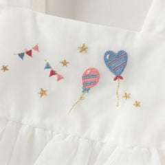 Dave&Bella Summer Toddler Girls Pearl White Sleeveless Mesh Princess Strappy Dress