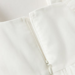 Dave&Bella Summer Toddler Girls Pearl White Sleeveless Mesh Princess Strappy Dress