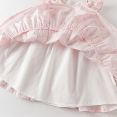 Dave&Bella Summer Toddler Girls Pink Butterfly Print Cute Doll Collar Soft A-line Party Dress