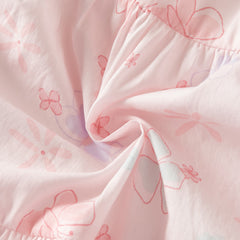 Dave&Bella Summer Toddler Girls Pink Butterfly Print Cute Doll Collar Soft A-line Party Dress