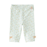 Dave&Bella Summer Toddler Girls Pink/Green Floral Print Lightweight Soft Leggings