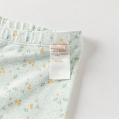 Dave&Bella Summer Toddler Girls Pink/Green Floral Print Lightweight Soft Leggings