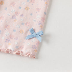 Dave&Bella Summer Toddler Girls Pink/Green Floral Print Lightweight Soft Leggings