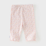 Dave&Bella Summer Toddler Girls Pink/Green Floral Print Lightweight Soft Leggings