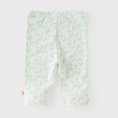 Dave&Bella Summer Toddler Girls Pink/Green Floral Print Lightweight Soft Leggings