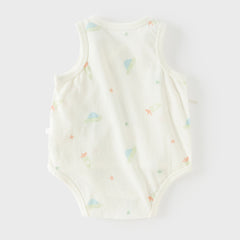 Dave&Bella Baby Girls/Boys Summer Multi-color Stretchable Playful Print Indoor Rompers