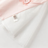 Dave&Bella Toddler Girls Summer Cute Pink College-style Mesh Party Dress