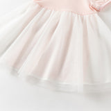 Dave&Bella Toddler Girls Summer Cute Pink College-style Mesh Party Dress