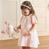 Dave&Bella Toddler Girls Summer Cute Pink College-style Mesh Party Dress