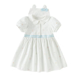 Dave&Bella Toddler Girls Summer Stylish Striped Navy Collar A-line Comfortable Dress