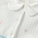 Dave&Bella Toddler Girls Summer Stylish Striped Navy Collar A-line Comfortable Dress