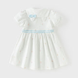 Dave&Bella Toddler Girls Summer Stylish Striped Navy Collar A-line Comfortable Dress