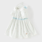 Dave&Bella Toddler Girls Summer Stylish Striped Navy Collar A-line Comfortable Dress