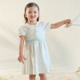 Dave&Bella Toddler Girls Summer Stylish Striped Navy Collar A-line Comfortable Dress