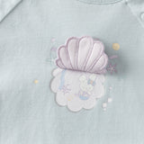Dave&Bella Summer Toddler Girls Blue Short Sleeve Stylish Soft Embroidery T-shirts