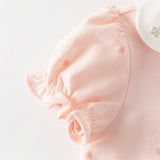 Dave&Bella Toddler Girls Summer Pink/Beige Print Soft College-style Comfortable Polos