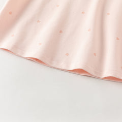 Dave&Bella Toddler Girls Summer Pink/Beige Print Soft College-style Comfortable Polos