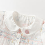 Dave&Bella Summer Toddler Girls Cute Sea World Print White Doll Collar Soft Cotton Shirts