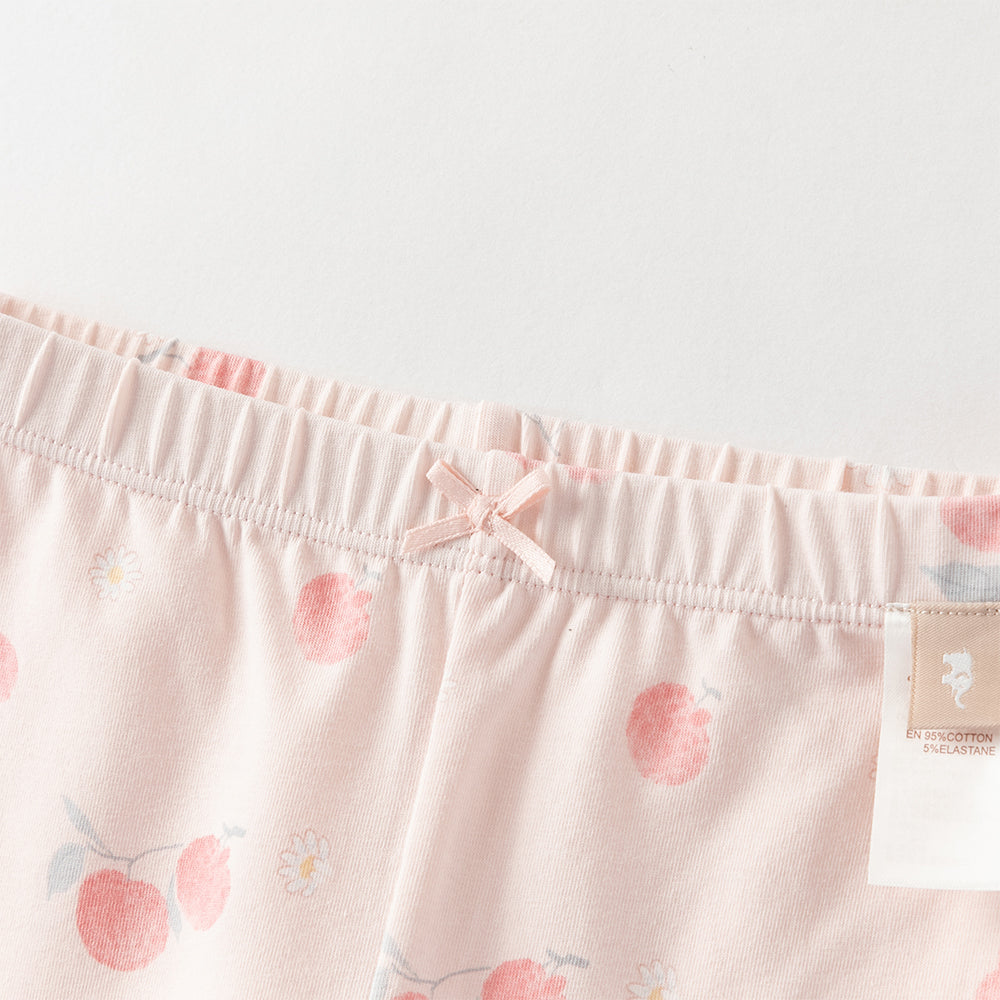 Dave&Bella Toddler Girls Summer Adorable Print Pink/White Soft Slim Stretchable Leggings