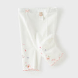 Dave&Bella Toddler Girls Summer Adorable Print Pink/White Soft Slim Stretchable Leggings