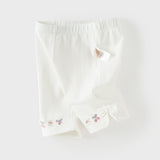 Dave&Bella Toddler Girls Summer Multi-color Cute Embroidery Comfortable Straight-leg Pants