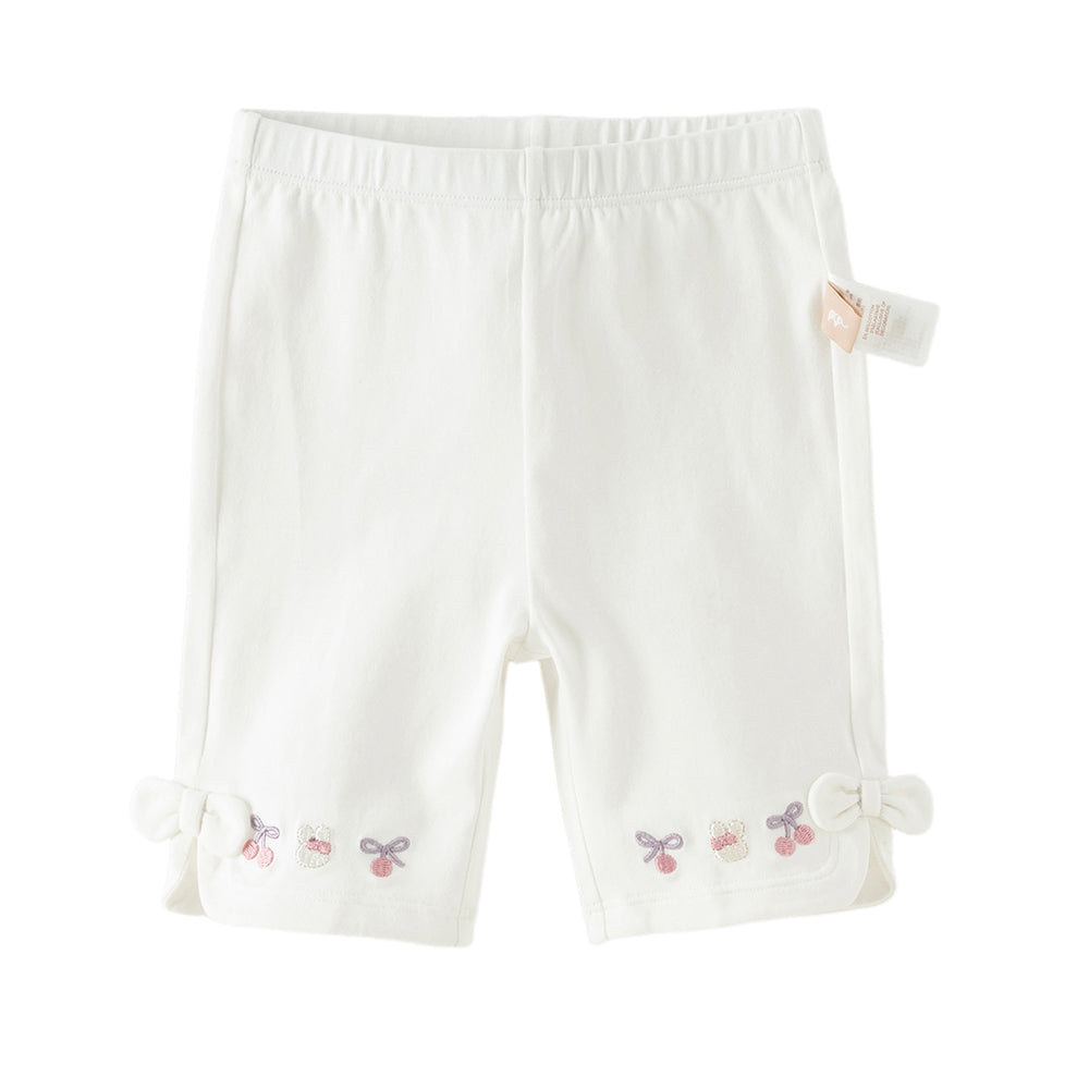 Dave&Bella Toddler Girls Summer Multi-color Cute Embroidery Comfortable Straight-leg Pants