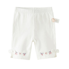 Dave&Bella Toddler Girls Summer Multi-color Cute Embroidery Comfortable Straight-leg Pants