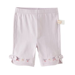 Dave&Bella Toddler Girls Summer Multi-color Cute Embroidery Comfortable Straight-leg Pants