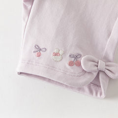 Dave&Bella Toddler Girls Summer Multi-color Cute Embroidery Comfortable Straight-leg Pants