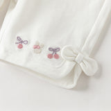 Dave&Bella Toddler Girls Summer Multi-color Cute Embroidery Comfortable Straight-leg Pants