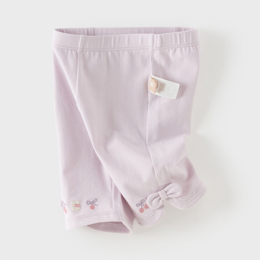 Dave&Bella Toddler Girls Summer Multi-color Cute Embroidery Comfortable Straight-leg Pants