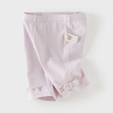 Dave&Bella Toddler Girls Summer Multi-color Cute Embroidery Comfortable Straight-leg Pants