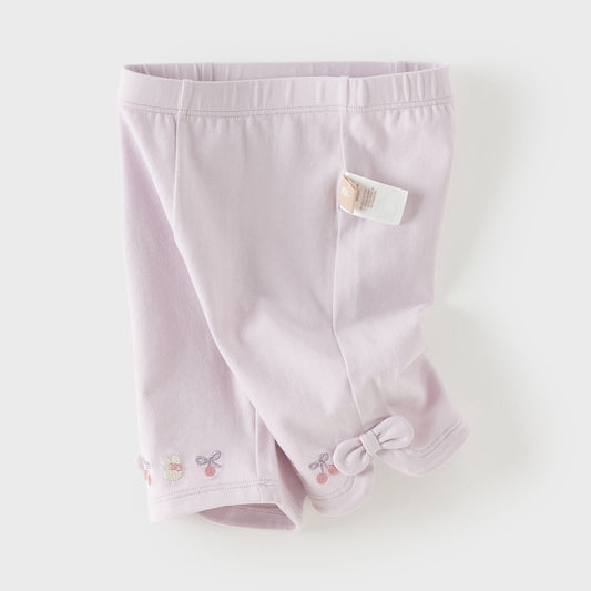Dave&Bella Toddler Girls Summer Multi-color Cute Embroidery Comfortable Straight-leg Pants