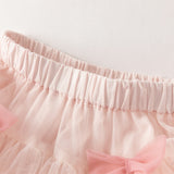 Dave&Bella Toddler Girls Summer Cute Pink/Beige High Waist Flared Mini Tutu Mesh Skirts
