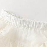 Dave&Bella Toddler Girls Summer Cute Pink/Beige High Waist Flared Mini Tutu Mesh Skirts