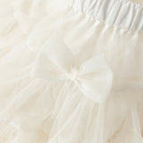 Dave&Bella Toddler Girls Summer Cute Pink/Beige High Waist Flared Mini Tutu Mesh Skirts