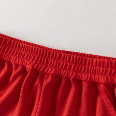 Dave&Bella Summer Toddler Boys Summer Red/Light Blue Lightweight Soccer Outfit Sets