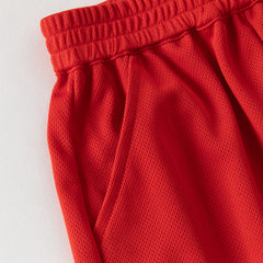 Dave&Bella Summer Toddler Boys Summer Red/Light Blue Lightweight Soccer Outfit Sets