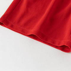 Dave&Bella Summer Toddler Boys Summer Red/Light Blue Lightweight Soccer Outfit Sets