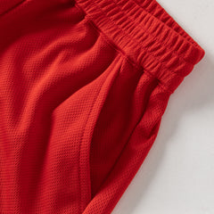 Dave&Bella Summer Toddler Boys Summer Red/Light Blue Lightweight Soccer Outfit Sets