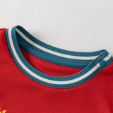 Dave&Bella Summer Toddler Boys Summer Red/Light Blue Lightweight Soccer Outfit Sets