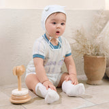 Dave&Bella Summer Baby Boys Short Sleeve Comfortable Print Soft Rompers
