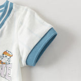 Dave&Bella Summer Baby Boys Short Sleeve Comfortable Print Soft Rompers