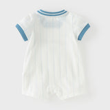 Dave&Bella Summer Baby Boys Short Sleeve Comfortable Print Soft Rompers