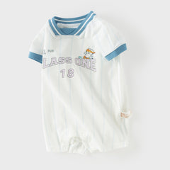 Dave&Bella Summer Baby Boys Short Sleeve Comfortable Print Soft Rompers