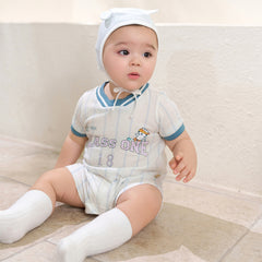 Dave&Bella Summer Baby Boys Short Sleeve Comfortable Print Soft Rompers